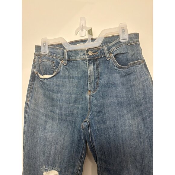 Old Navy Womens Boyfriends Distressed High Jeans With‎ Frayed Hem Size 4 - Picture 4 of 9